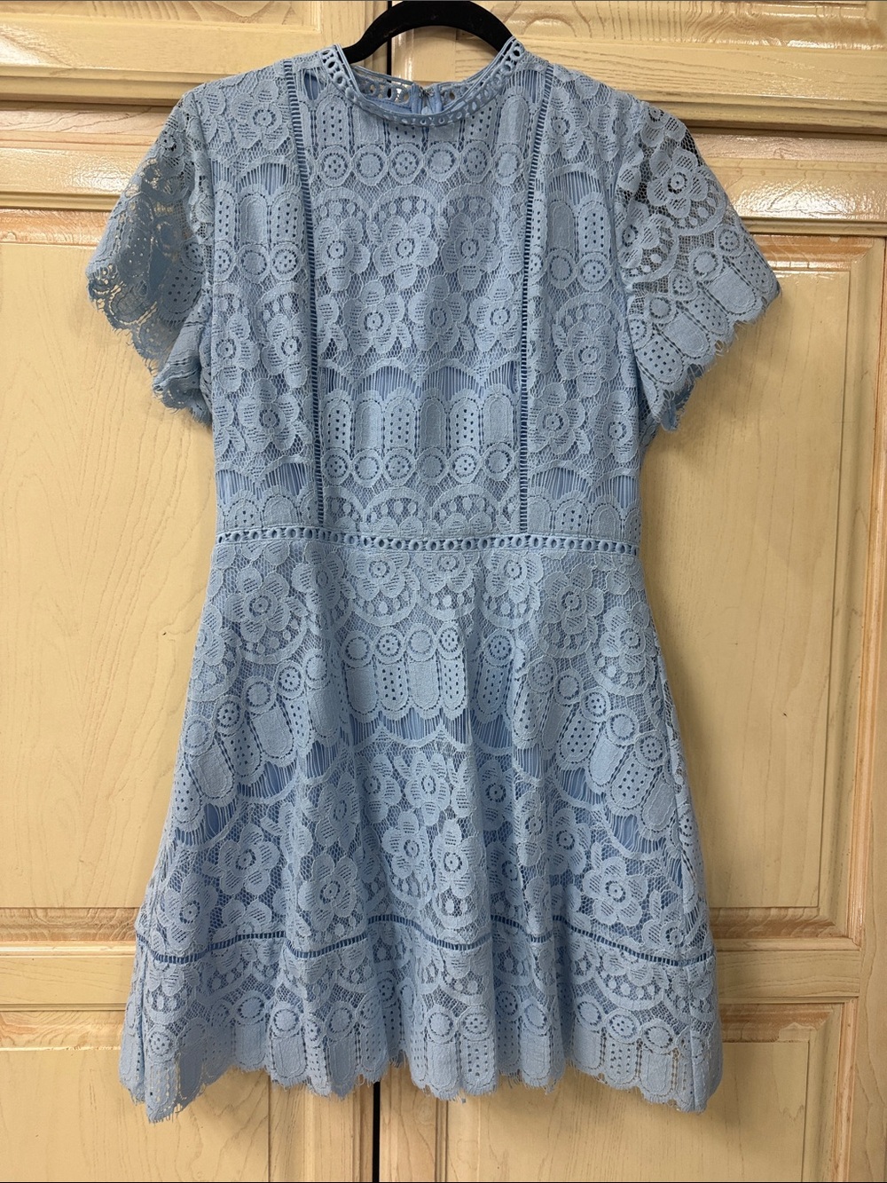 Altar'd State Light Blue Lace Fit-and-Flare Dress